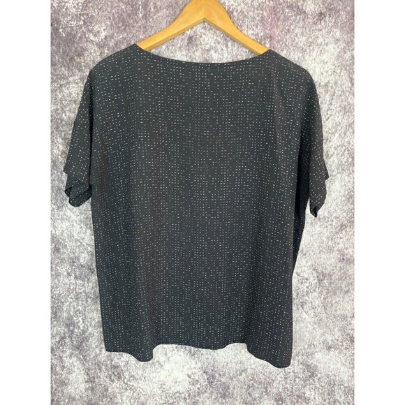 Eileen Fisher Womens Xs Morse Code Dotted Tencel Viscose Crepe Boxy Lagenlook - Picture 11 of 11